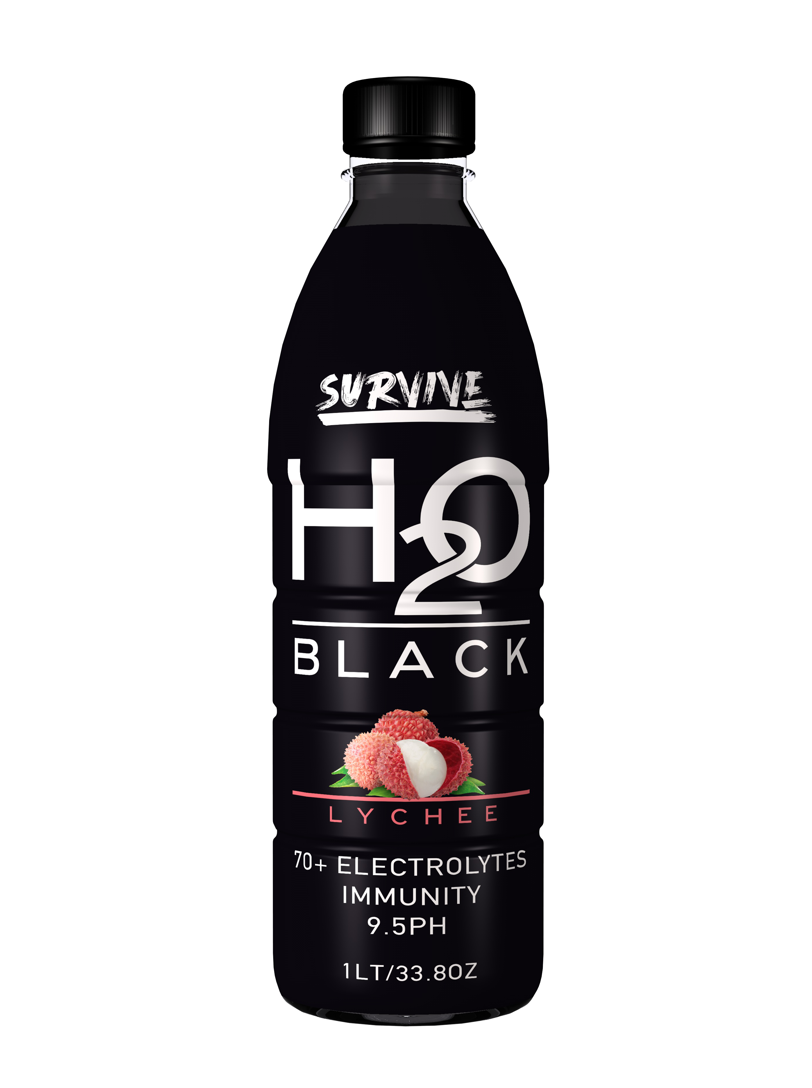 H2O Black 1LT Lychee